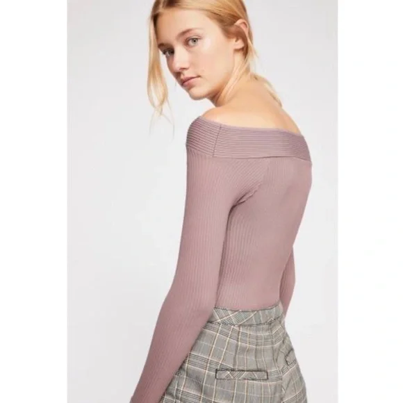 Free People Find‎ Me Ribbed Long Sleeve Top Small - Picture 2 of 4
